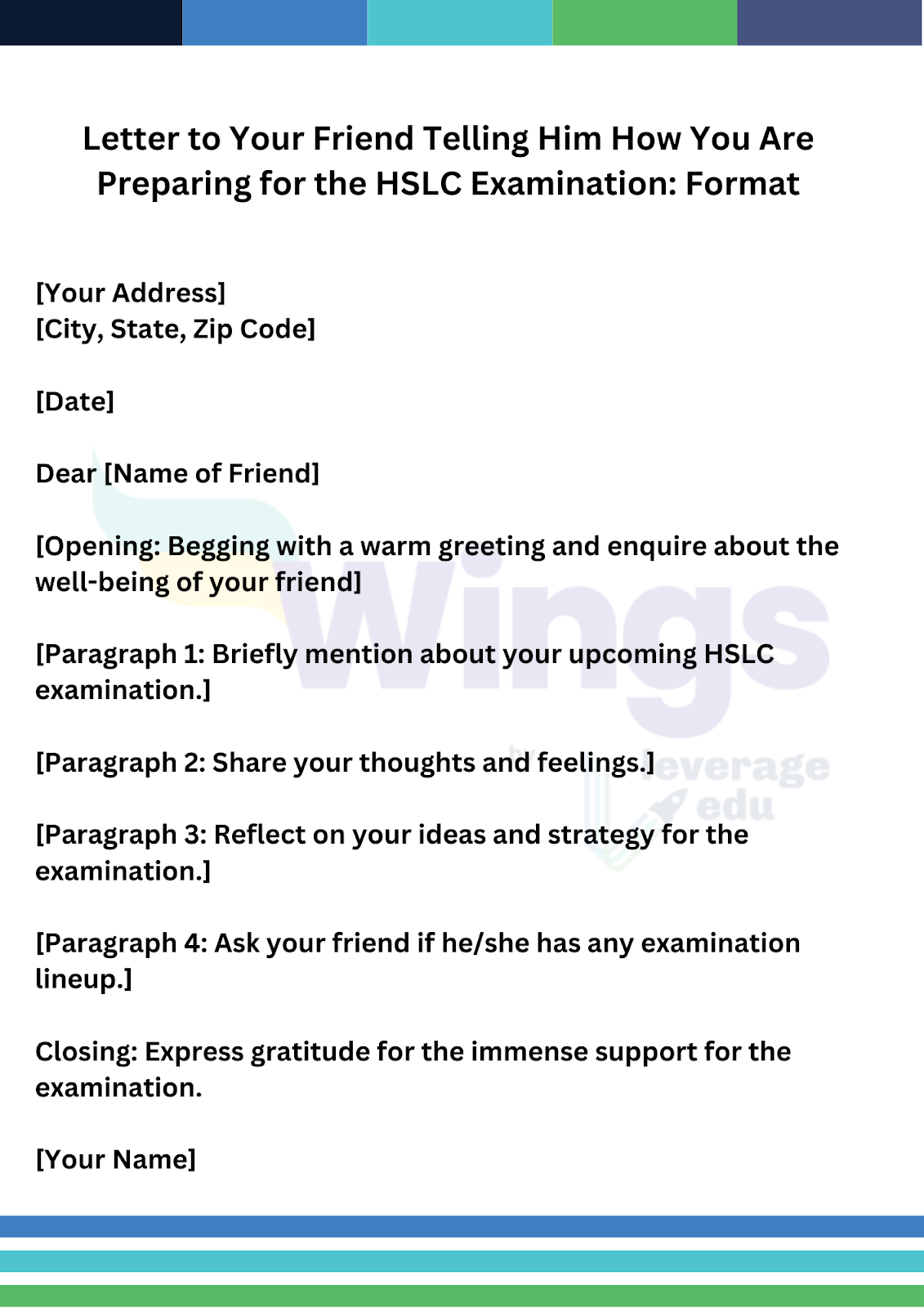 Letter to Your Friend Telling Him How You Are Preparing for the HSLC Examination