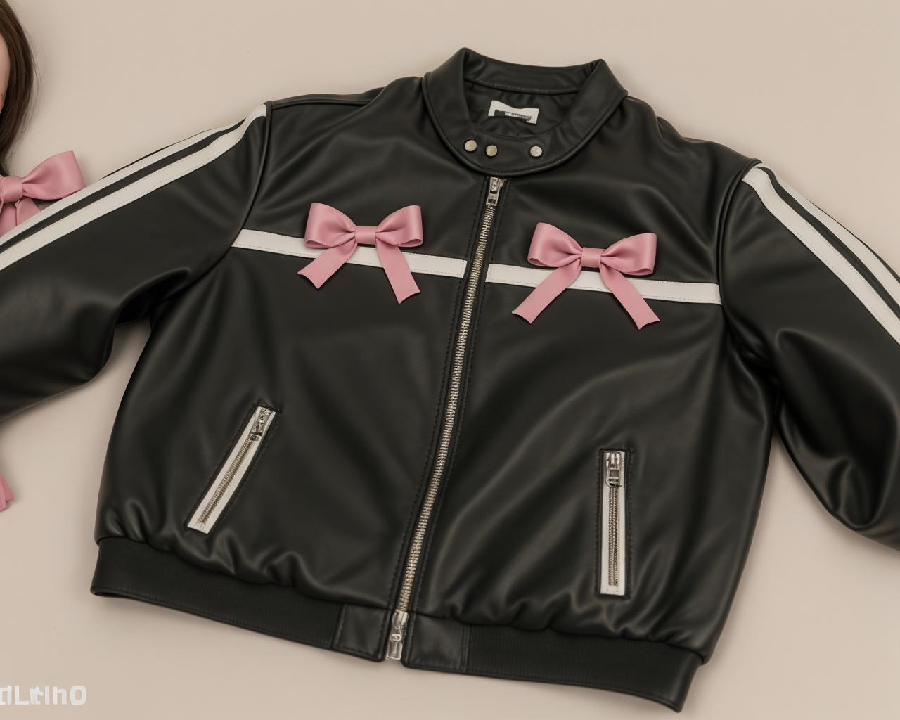 leather bow jacket