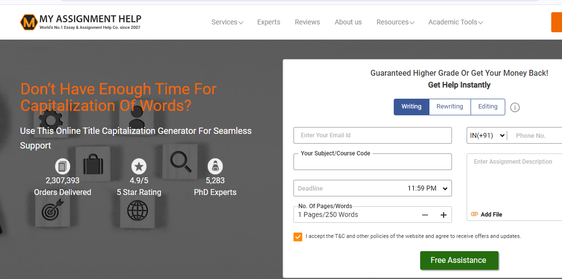 MyAssignmentHelp's Title Capitalization Tool