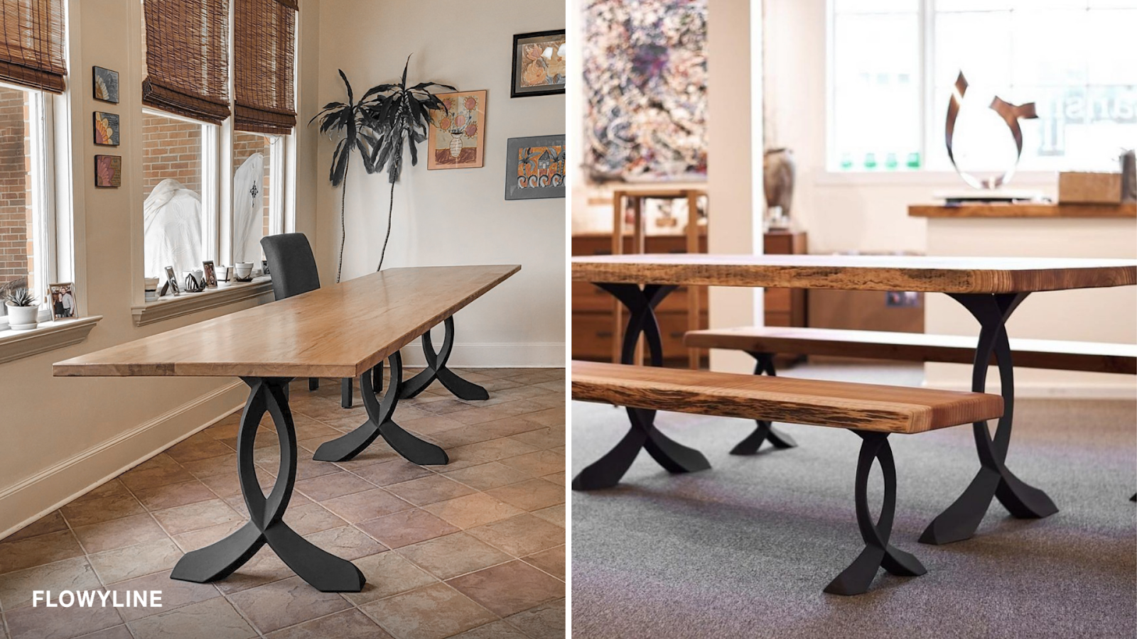 418 Curva metal table legs - 28 inches height