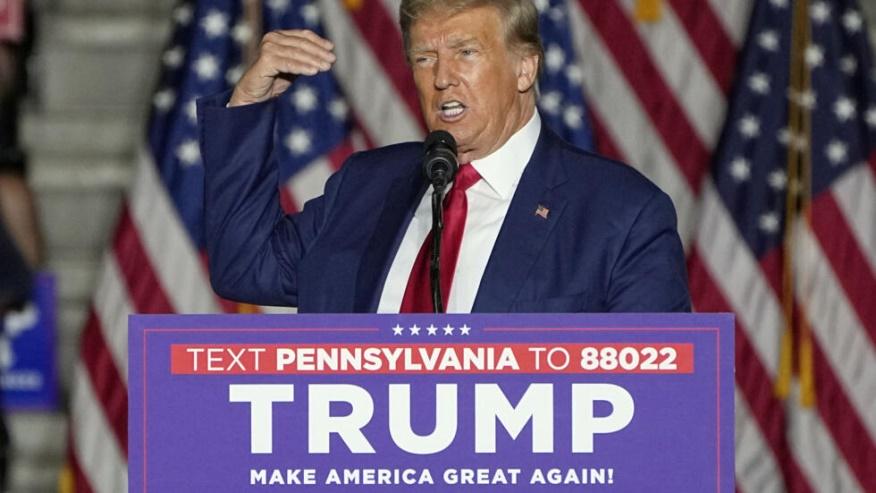 Cựu tổng thống Donald Trump tái tranh cử, Erie, bang Pennsylvania, ngày 29/07/2023.  

