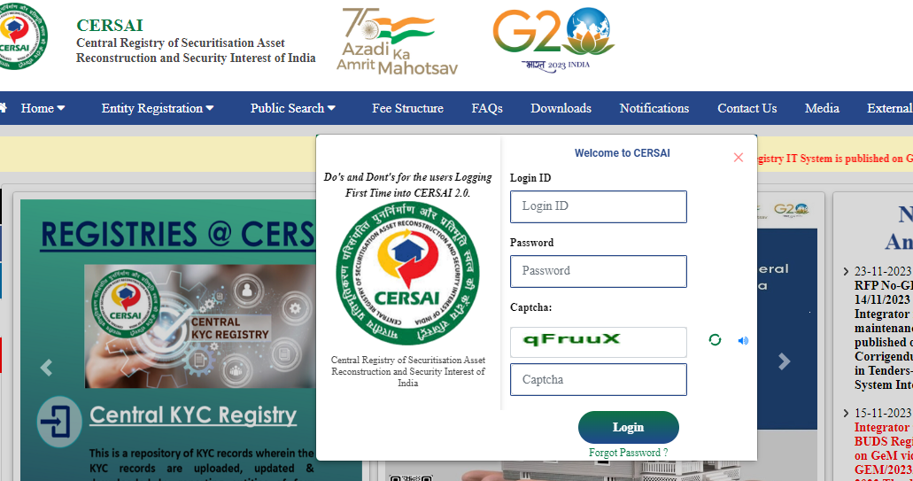 cersai login