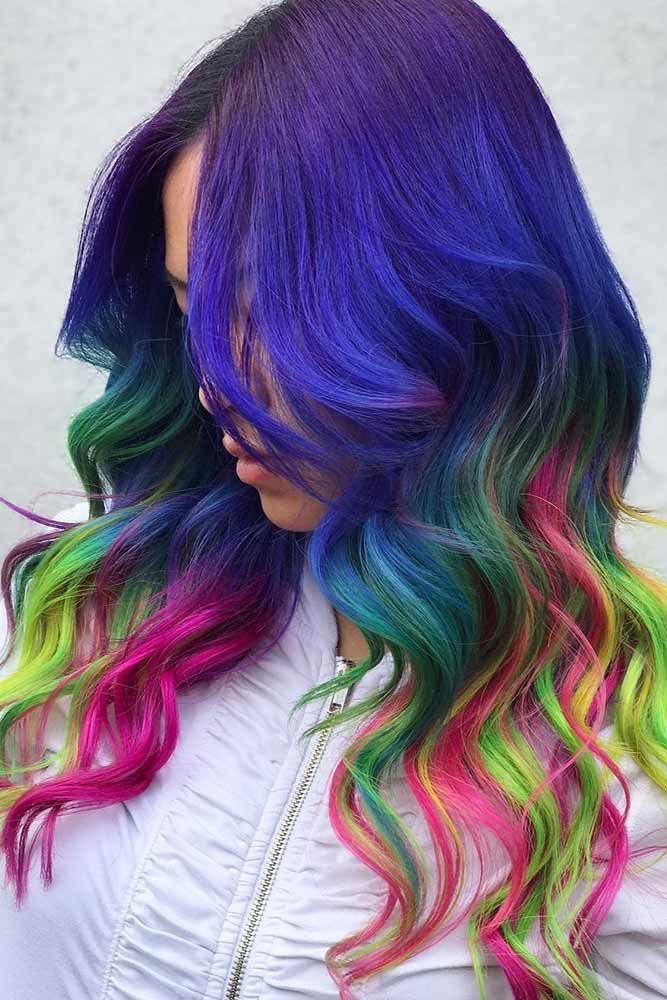 Hair Dye Ideas: Picture of a lady rocking her galactic tresses