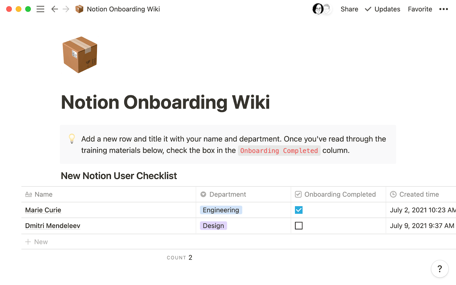 Customer onboarding tools, Notion