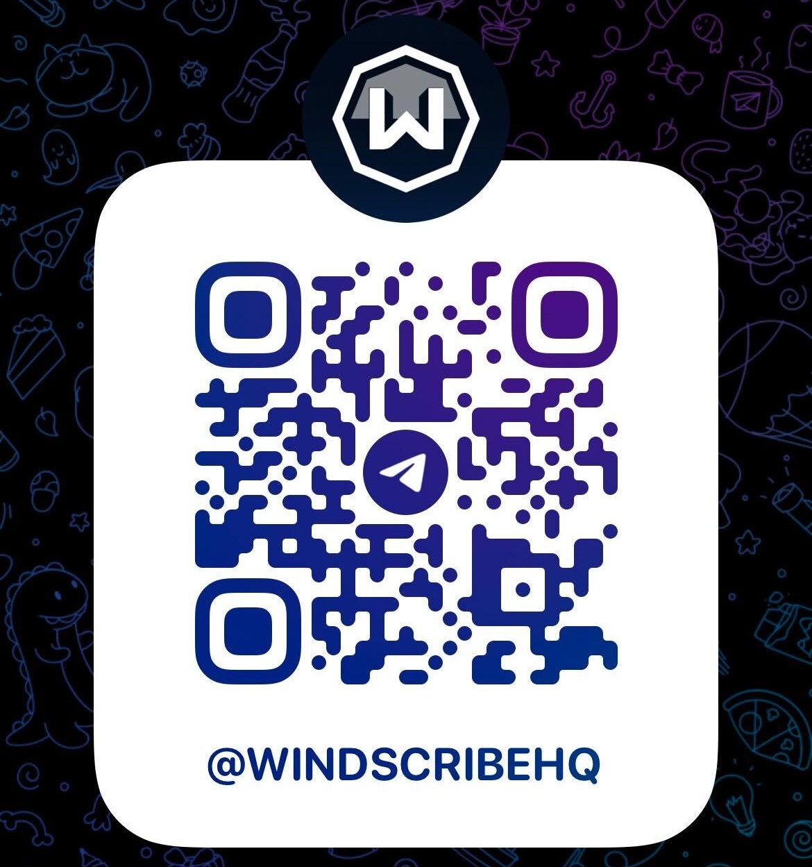 QR code to join Windscribe's Telegram channel