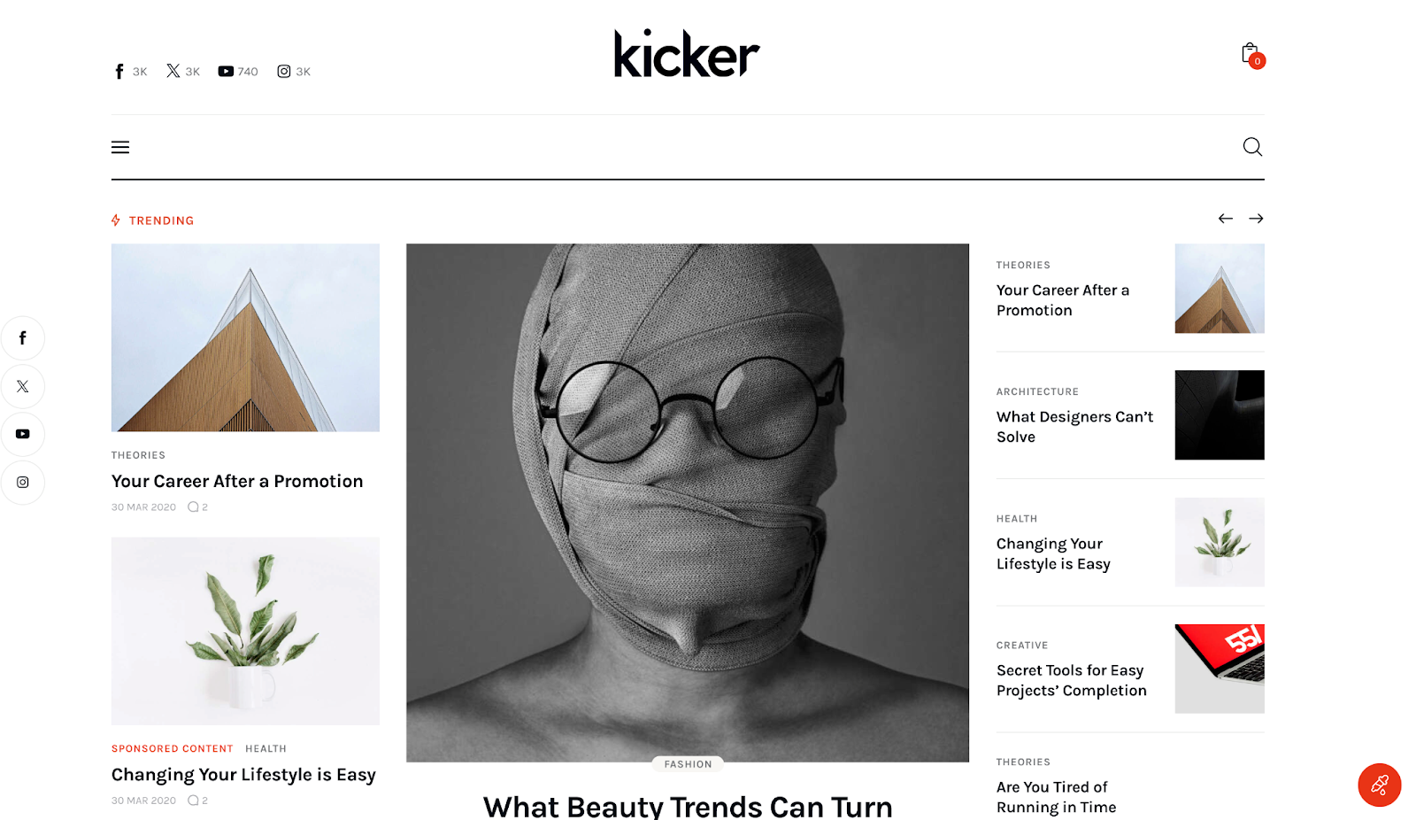 Kicker – Multipurpose Blog Magazine WordPress Theme