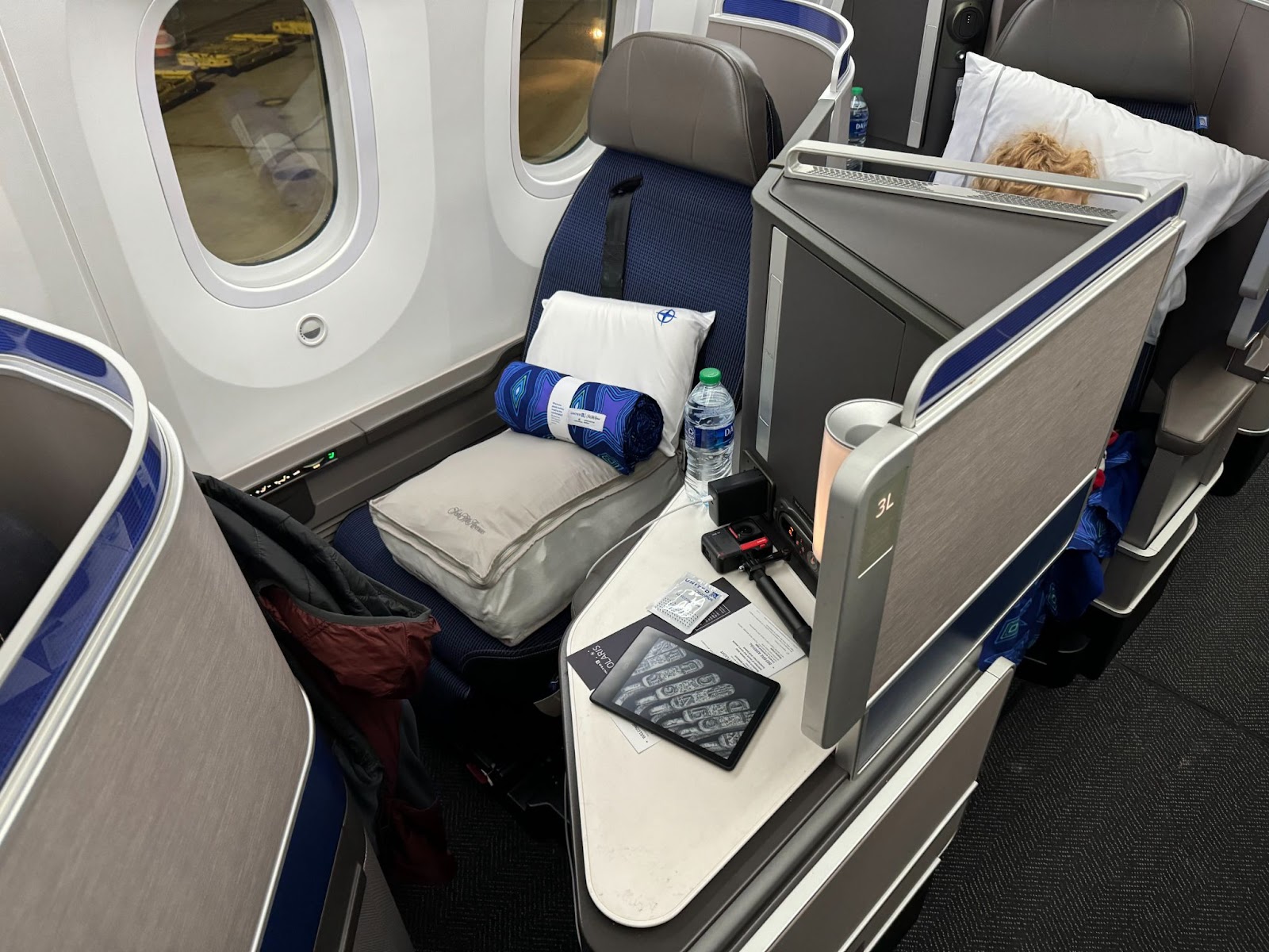 United Polaris business class seat paid for with points from business credit card