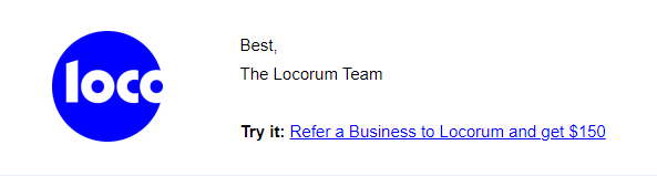Locorum referral signature