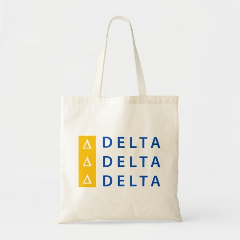 Personalized Tote Bags (example of a Delta bag) is a universally-liked sorority senior gift idea.
