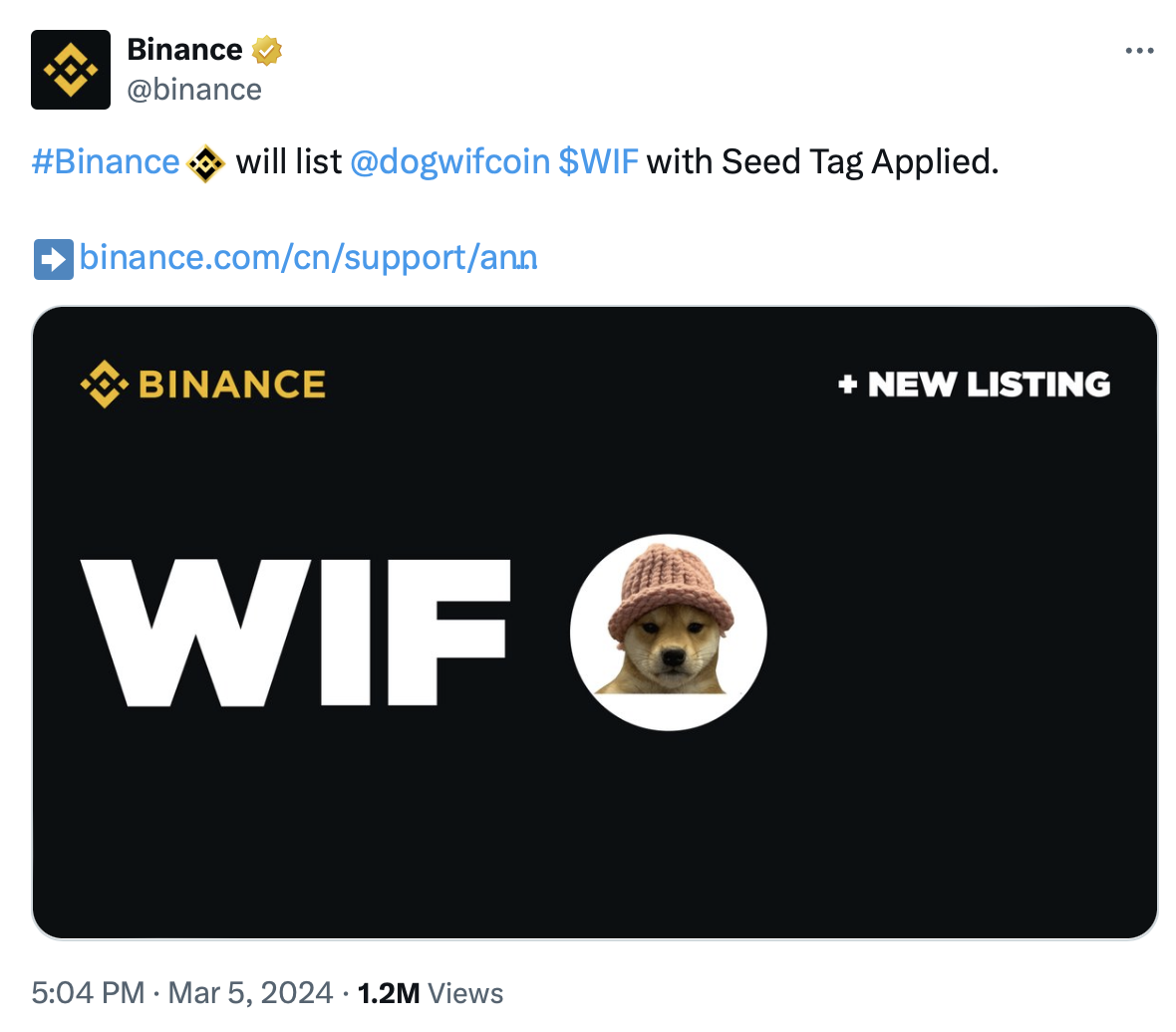 binance tweet