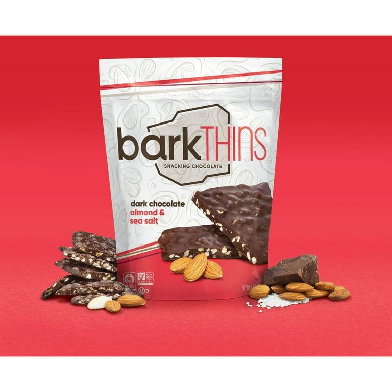 Barkthins Dark Chocolate Almond and Sea Salt Snacking Chocolate, Bag 4.7 oz