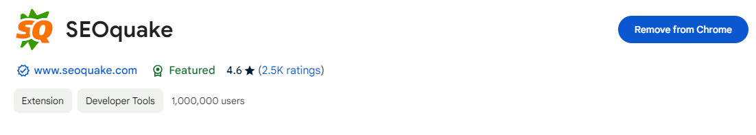SEOquake chrome extension for seo