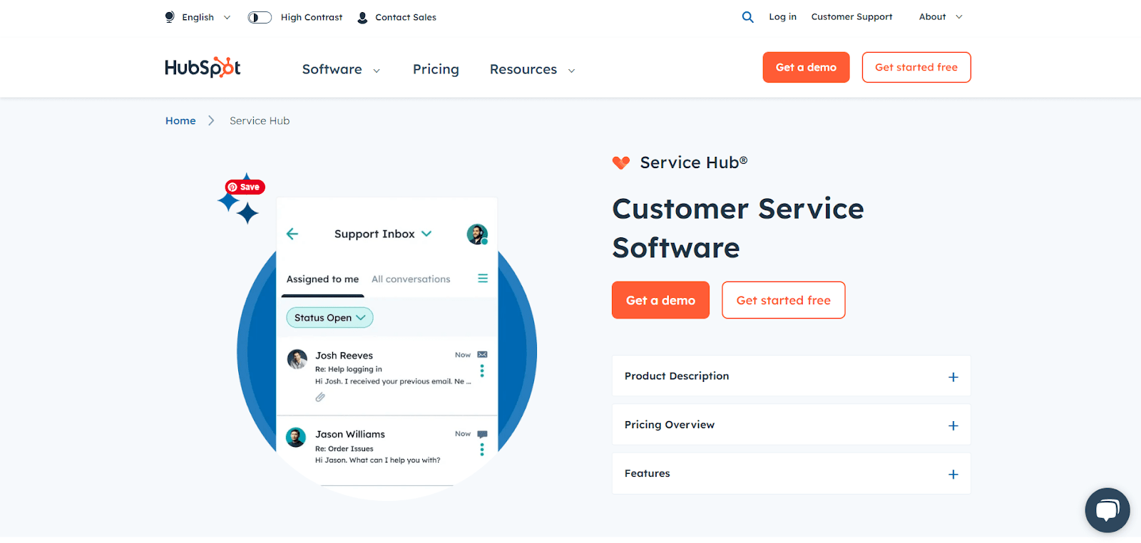 HubSpot Service Hub screenshot