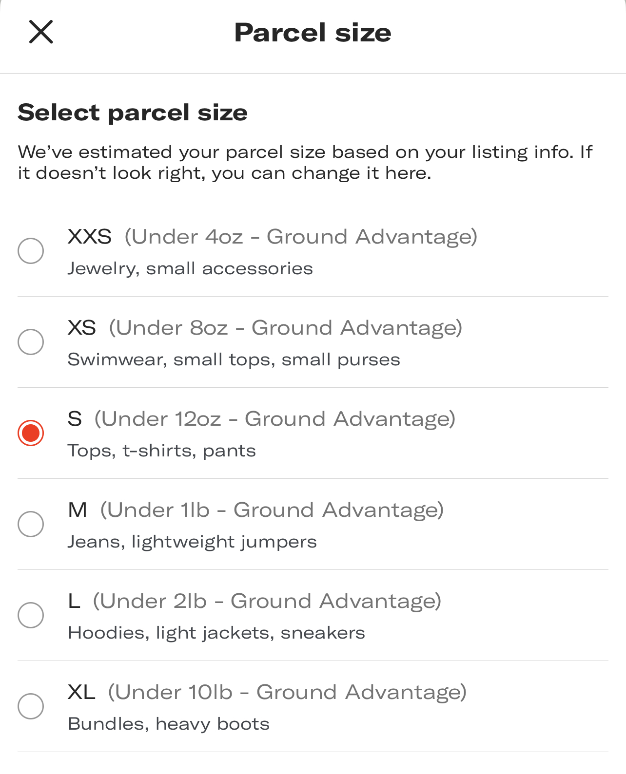 depop shipping rates