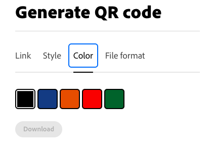 adobe qr code color