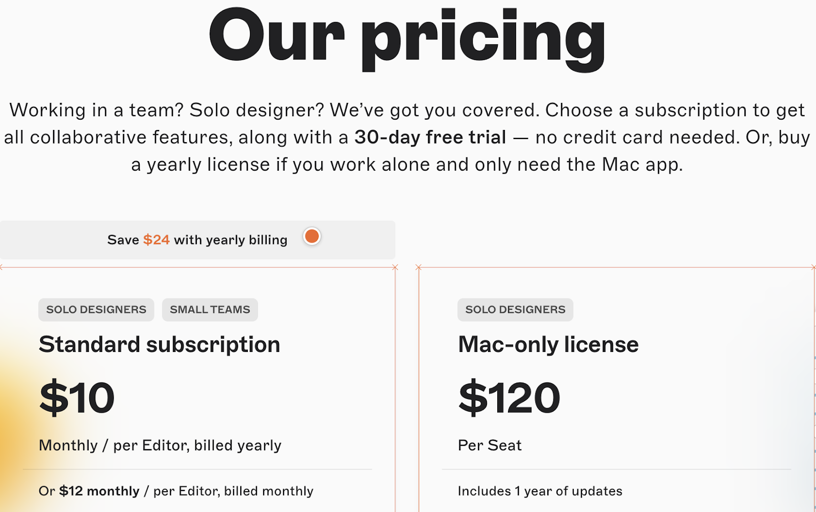 Sketch pricing