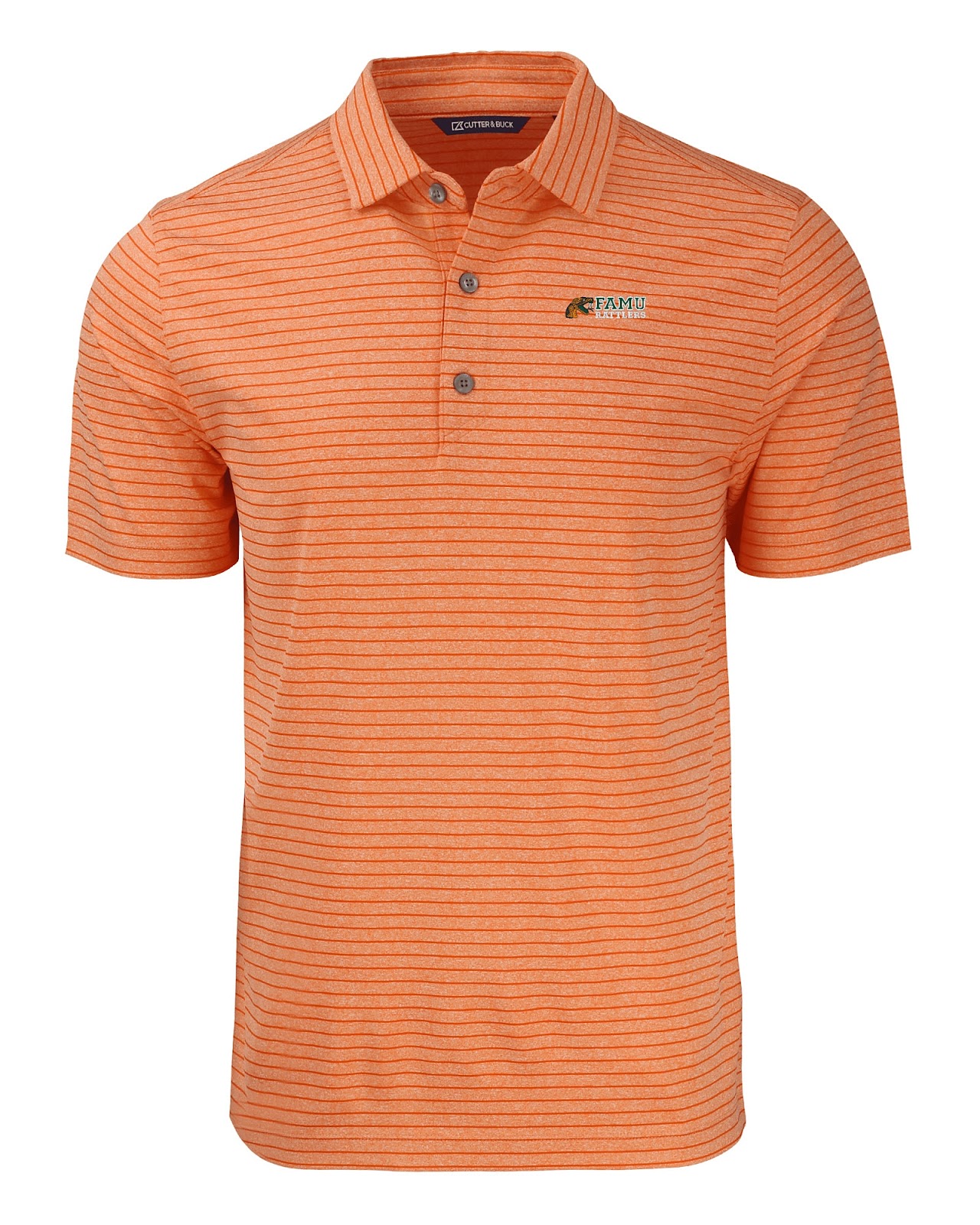 Florida A&M Rattlers Cutter & Buck Forge Eco Heather Stripe Stretch Recycled Mens Polo