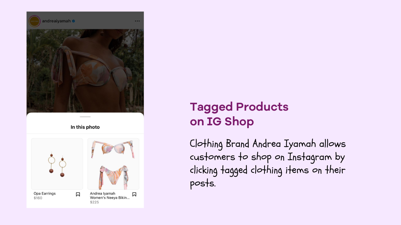 Tagged products features on Instagram