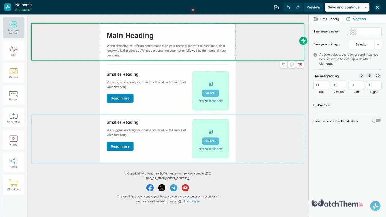 screenshot of SendPulse email marketing platform dashboard