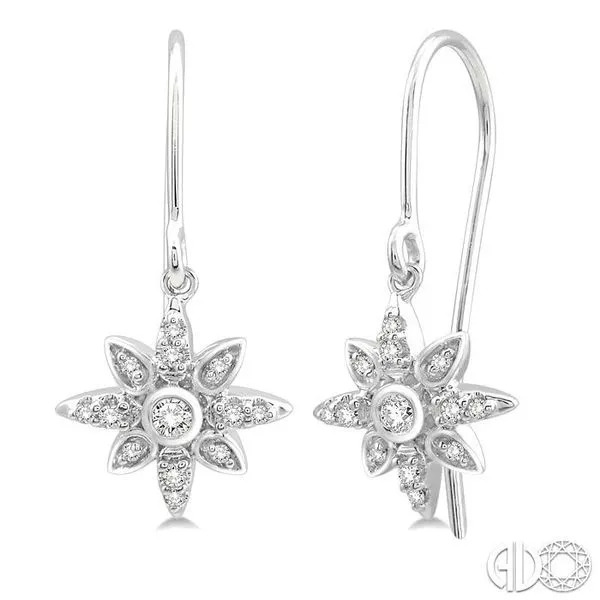 An image of floral diamond earrings, which make great bridal party gifts.