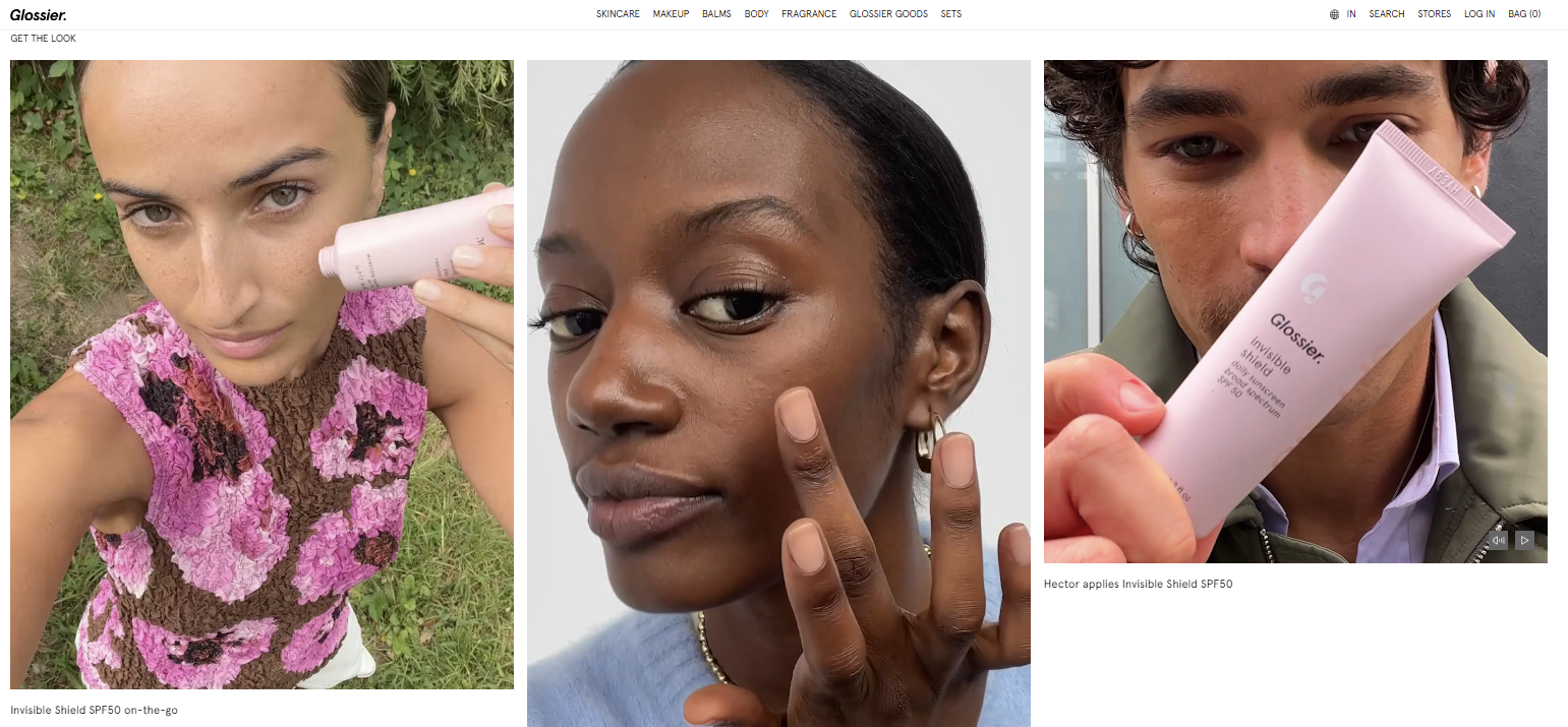 glossier- shoppable video example

