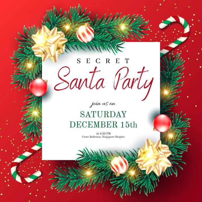 Christmas secret santa party invite instagram