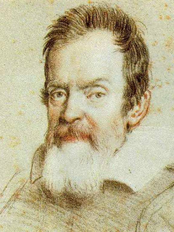 Desenho de retrato de Galileu Galilei