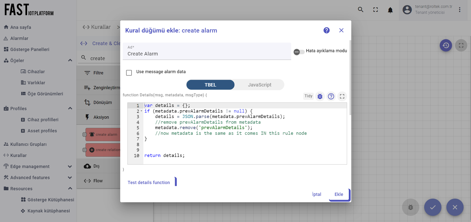 IoT Platform Rules Engine