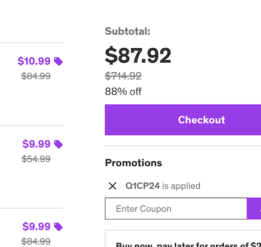 Udemy cart screenshot