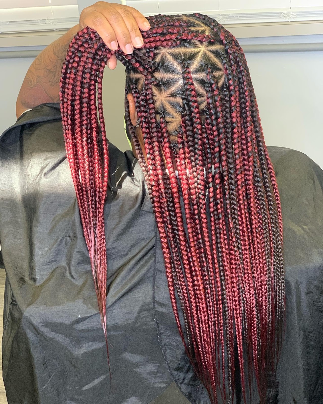 Medium knotless braids with special partings