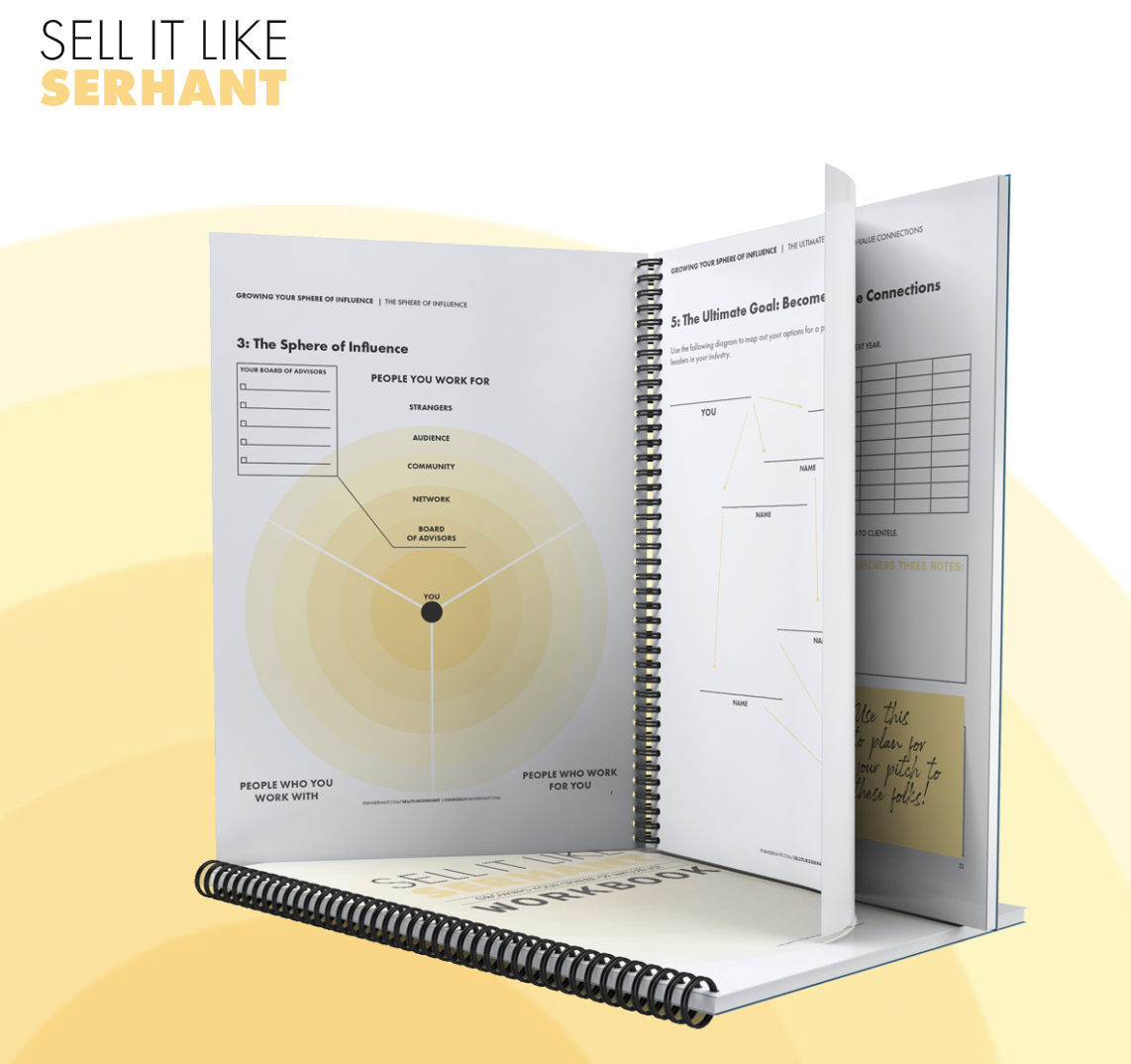 A Sell it Like Serhant workbook comes with Sell it Like Serhant course purchases. 