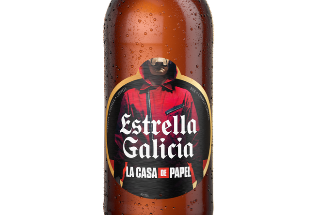 Edición especial de Estrella Galicia protagonizada por la serie  'La casa de papel'