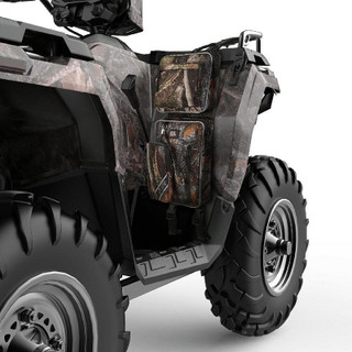 A set of Polaris Sportsman Fender Bags by Kemimoto, installed on a Polaris Sportsman