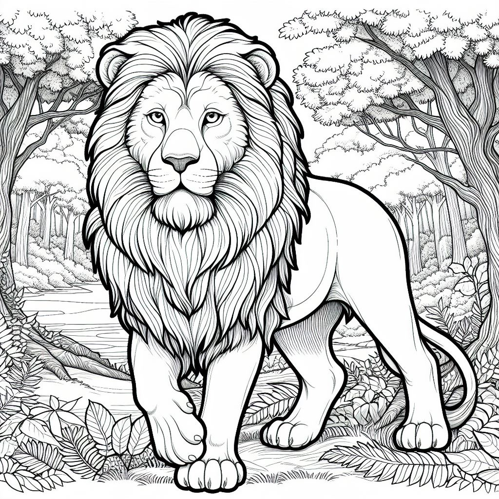 desenho de leão para pintar