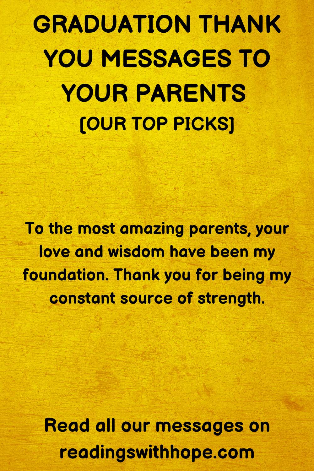 Graduation Thank You Message to your parents
