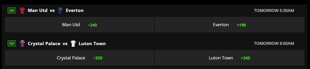 Soccer three-way moneyline