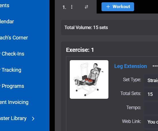 A screenshot of an animated leg exercise GIF used inside of the Elite Trainr app.