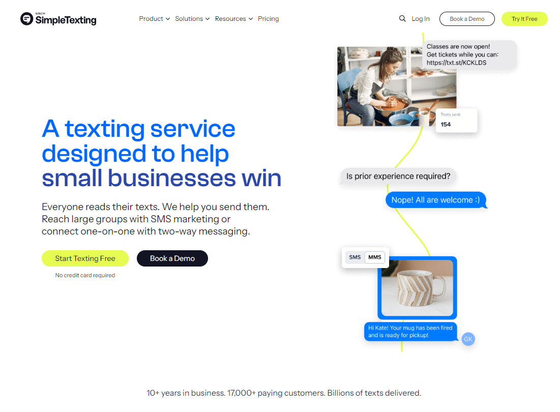 SimpleTexting: A texting service designed to help small businesses win