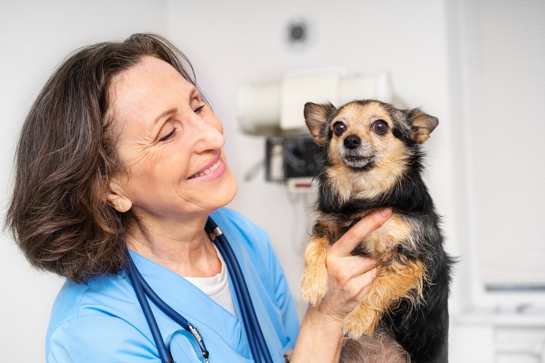 Veterinary doctor taking care of pet