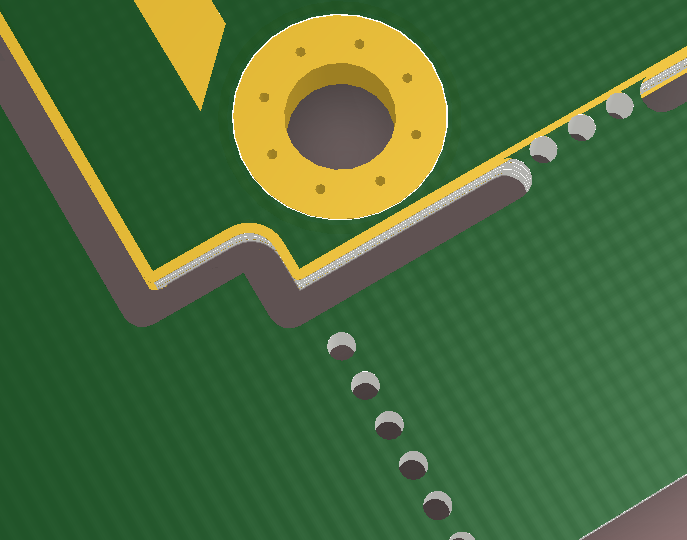 Disposición de mordeduras de ratón en un diseño de PCB