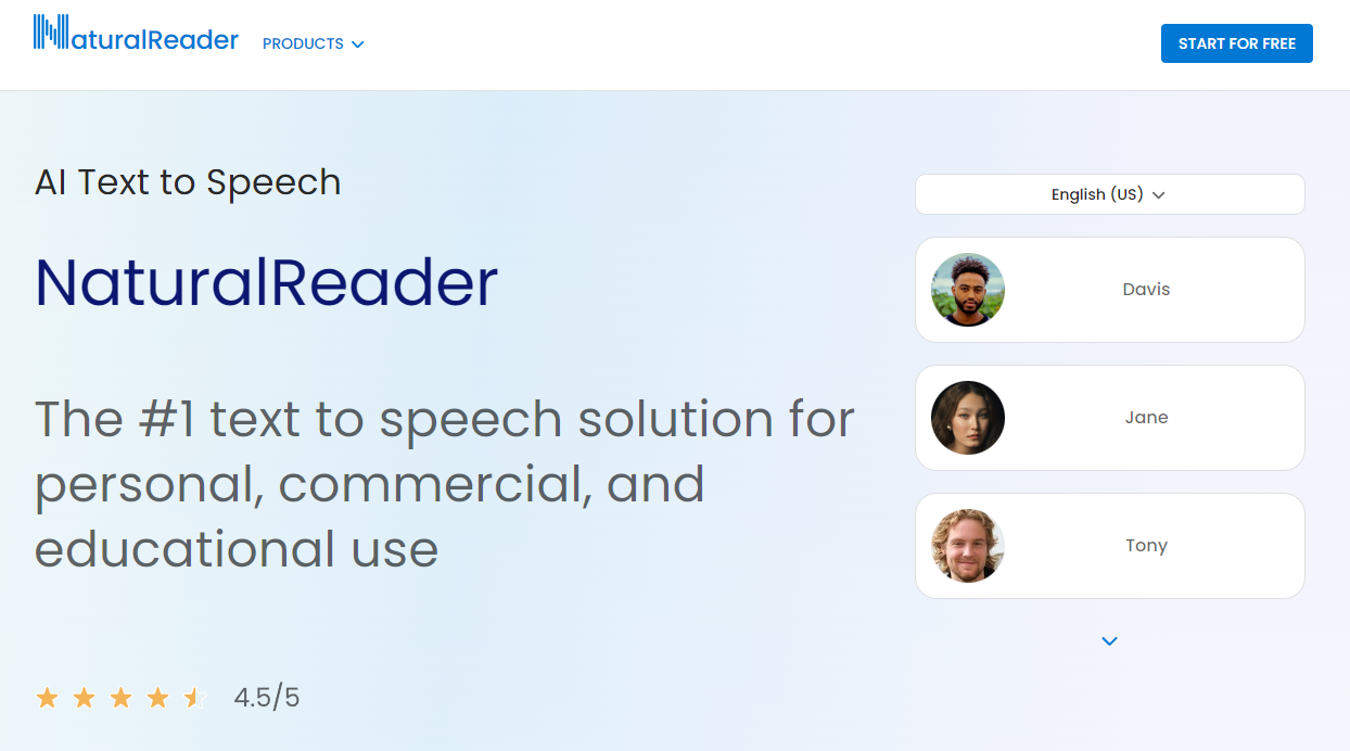 Natural Reader: The #1 text to speech solution for personal, commercial and educational use