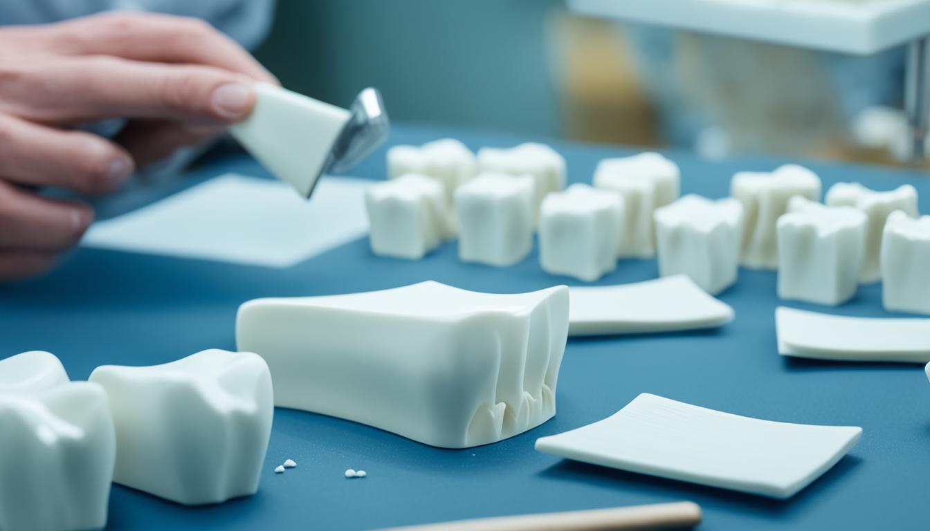 Processo de fabricação de dentes de porcelana