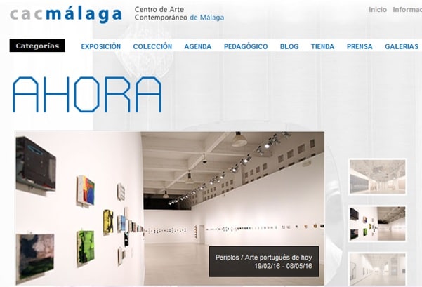 web del centro de arte contemporáneo de Málaga