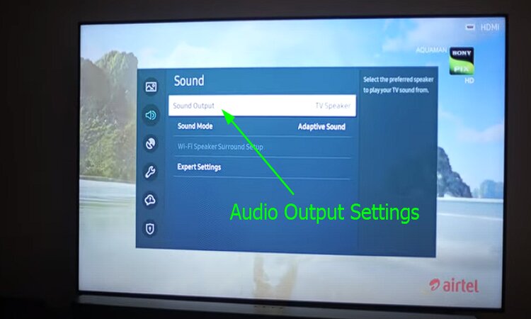 audio output settings