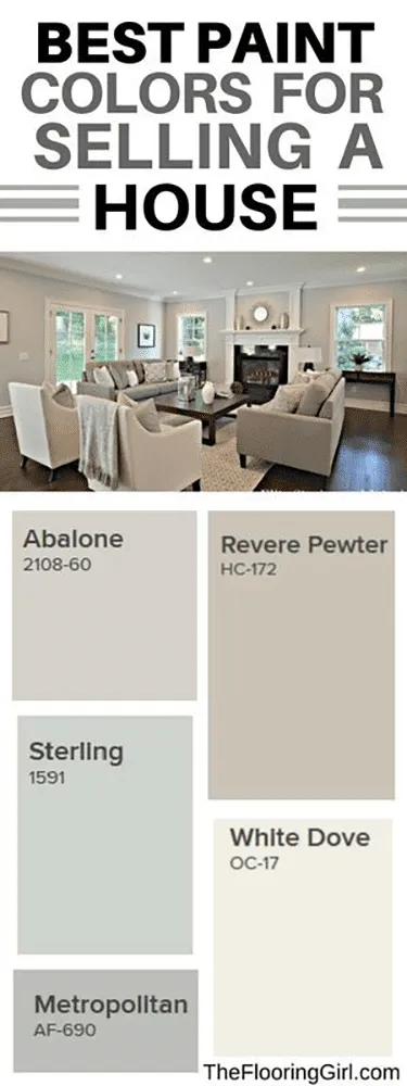 sample infographic on best paint colors for selling a house