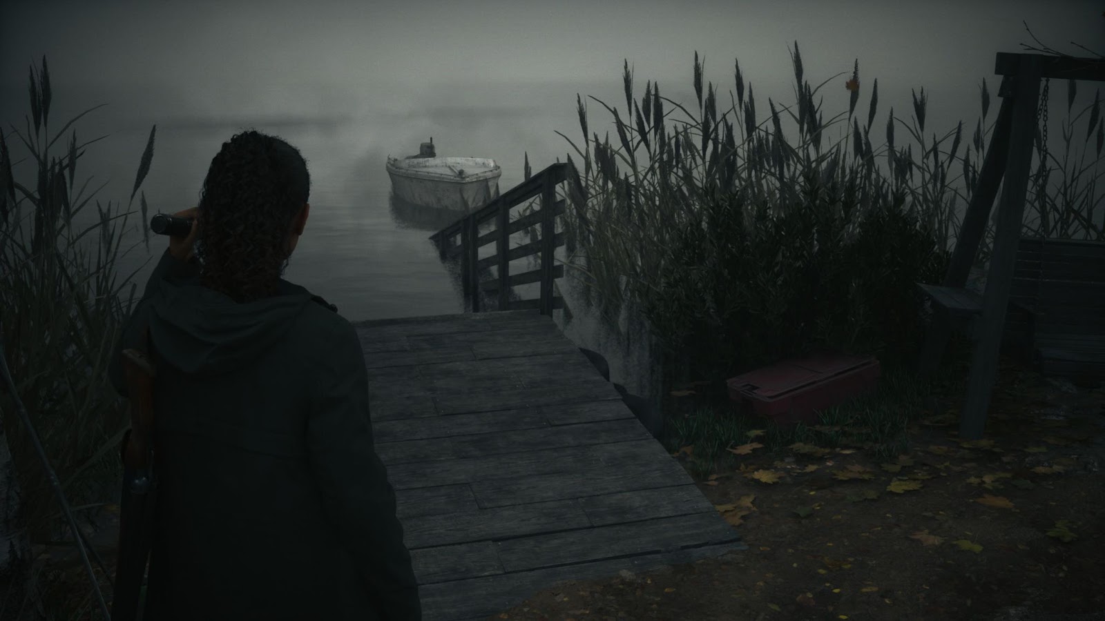 An in game screenshot of Saga Anderson from the game Alan Wake II. 