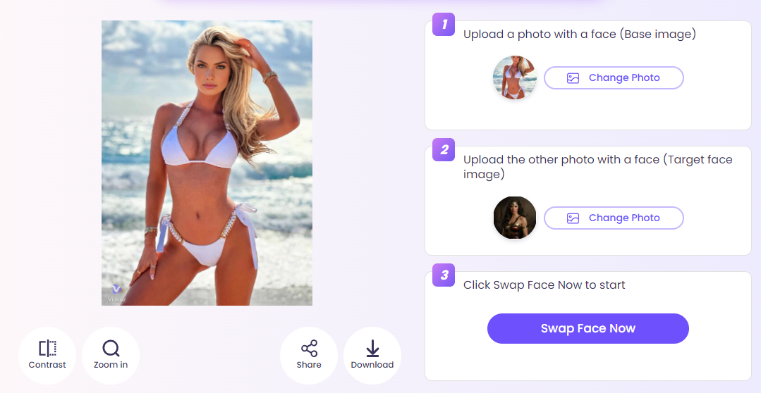 Vidnoz AI Face Swap - Face Swap to Make AI Hot Girl Image