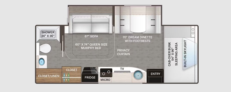 2024 8 Best Class C Diesel Motorhomes Thor Quantum MB24 floor plan