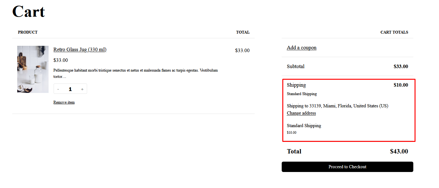WooCommerce weight based shipping example