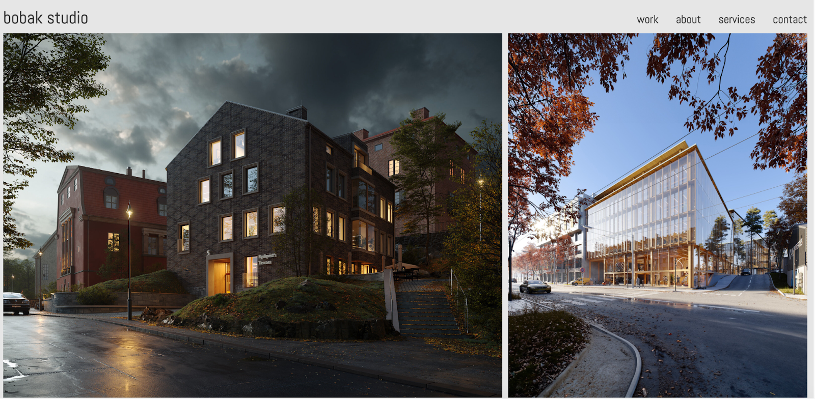 Architecture website example: Bobak Studio